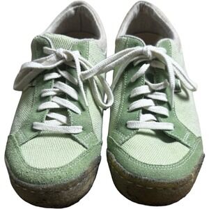 Simple OS Sneakers Womens 8.5 Green Vintage 90s Retro Suede Textile Good